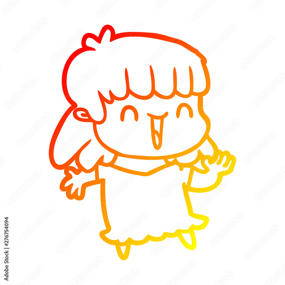 warm gradient line drawing cartoon woman warm gradient line drawing cartoon woman