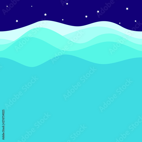 Wave Sea and Sky Background for home wallpaper with blue color kids boy girl room © Light Studio