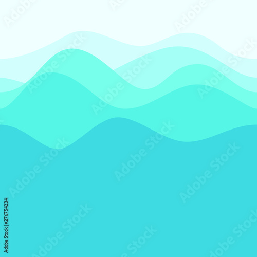 Wave Sea and Sky Background for home wallpaper with blue color kids boy girl room