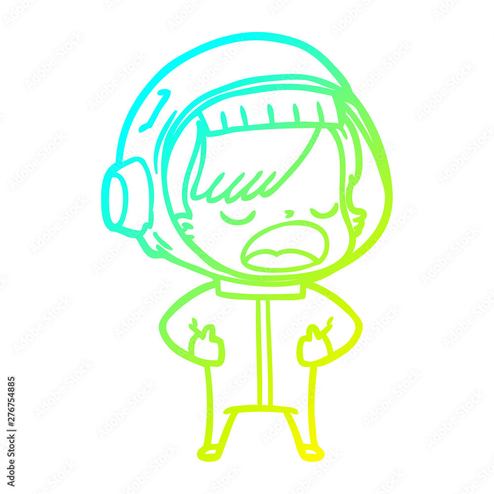 cold gradient line drawing cartoon astronaut woman explaining cold gradient line drawing cartoon astronaut woman explaining