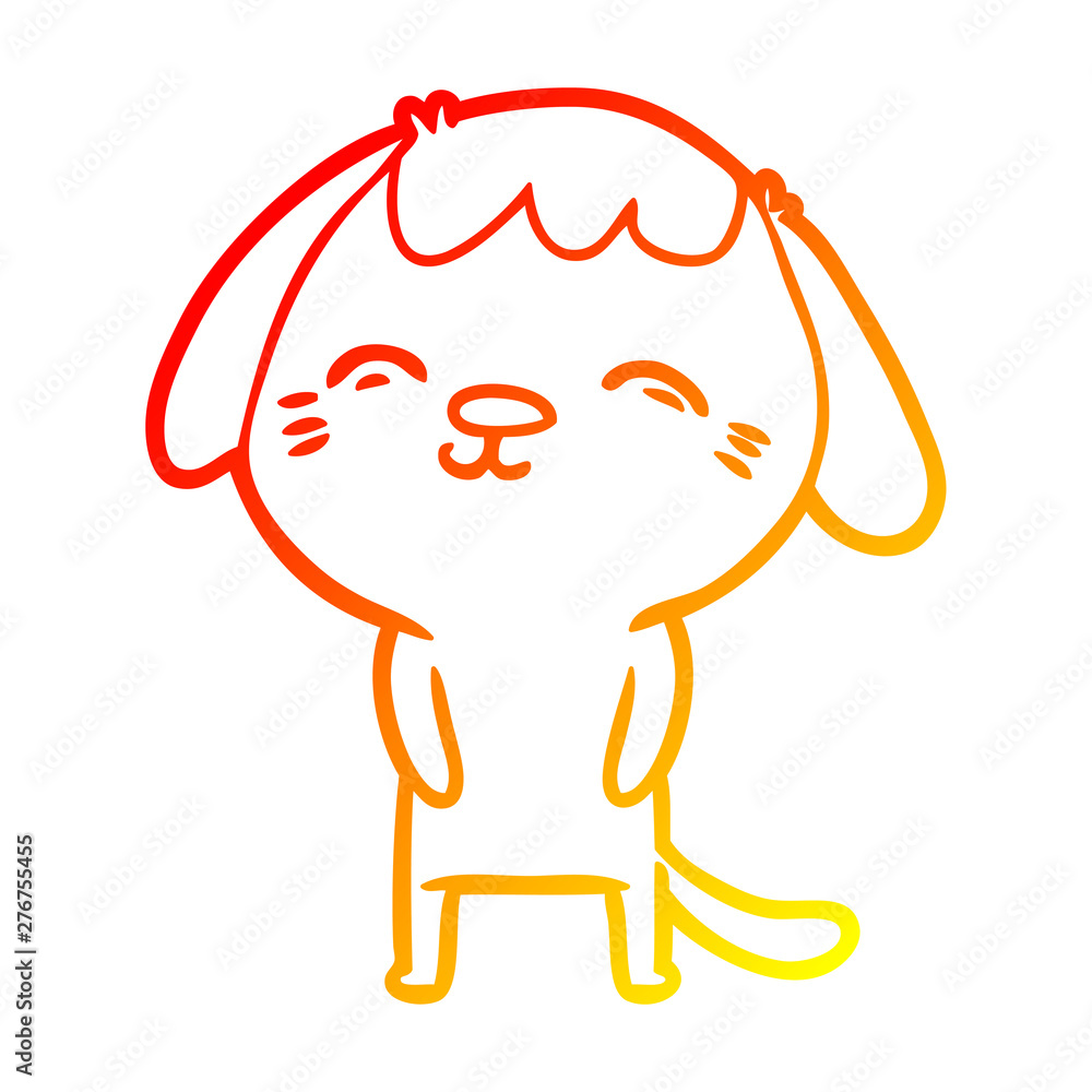 Obraz premium warm gradient line drawing happy cartoon dog