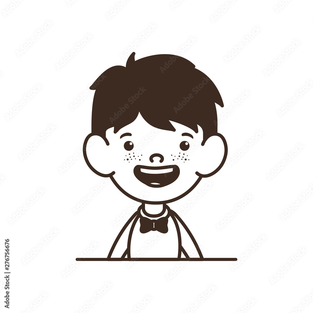 silhouette of student boy smiling on white background silhouette of student boy smiling on white background