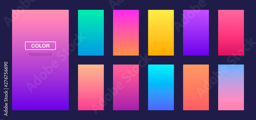Super collection soft color gradients background. Modern screen vector design for mobile app. Vector illustration