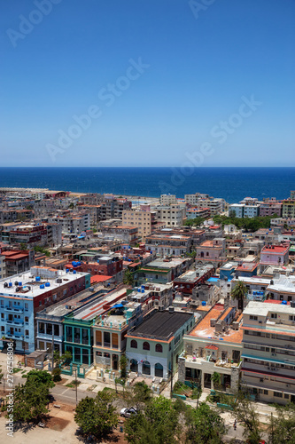Aerial view of the Havana City, Capital of Cuba, during a bright and sunny day. © edb3_16