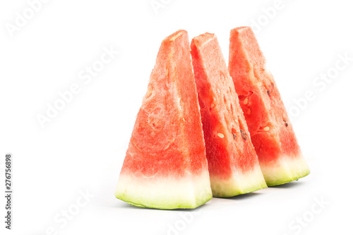 Fresh watermelon placed on a white background