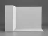 Isolated Wall Corner From Front View. Empty Blank Backdrop Ready For Display Or Customized Presentation. 3D rendering