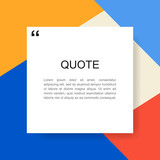 Quote rectangle isolated on material design style background. Modern vector illustration