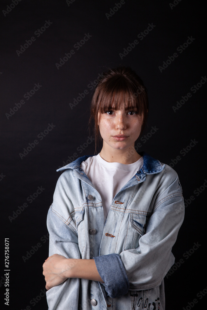 Young caucasian girl posing in the studio Young caucasian girl posing in the studio