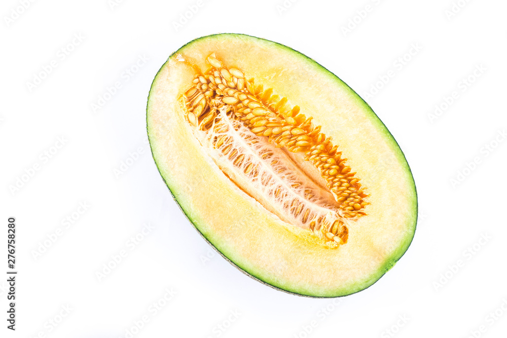 Slices of melon isolated on white background Slices of melon isolated on white background