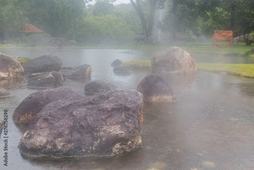 Fototapeta premium Chaeson National Park hot spring in Lampang, Thailand