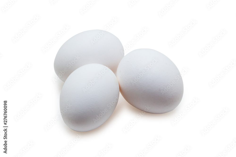 Chicken eggs isolated on background