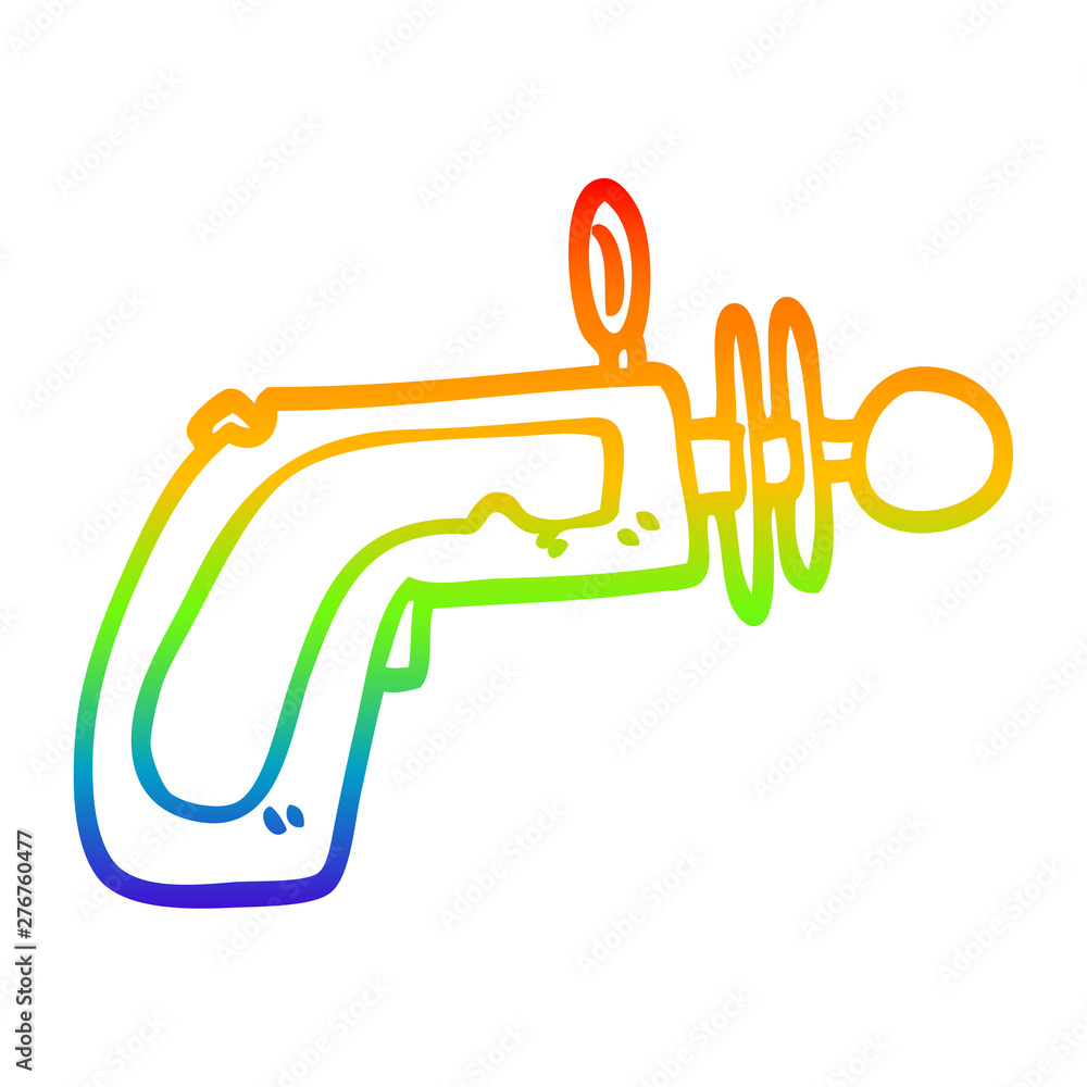 rainbow gradient line drawing cartoon ray gun rainbow gradient line drawing cartoon ray gun