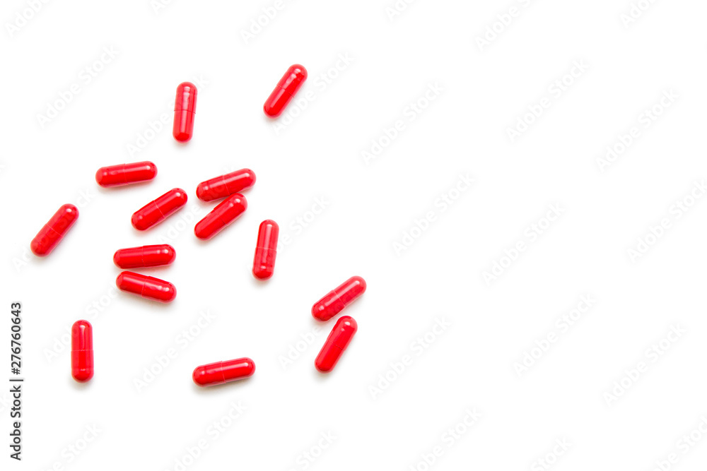 Red pill isolated on white Red pill isolated on white