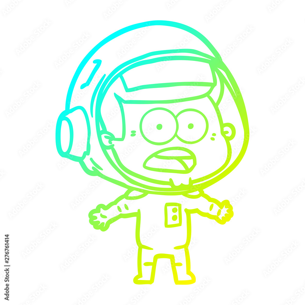 cold gradient line drawing cartoon surprised astronaut cold gradient line drawing cartoon surprised astronaut