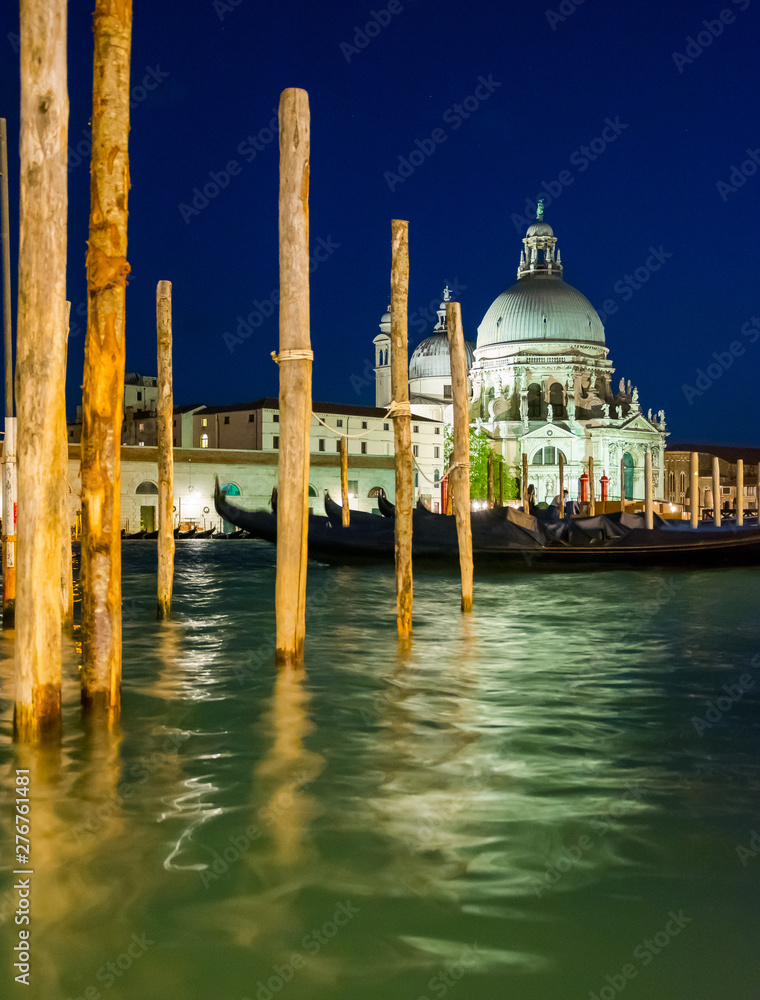 View of the Basilica of Santa Maria della Salute in the Dorsoduro District in Venice, Italy