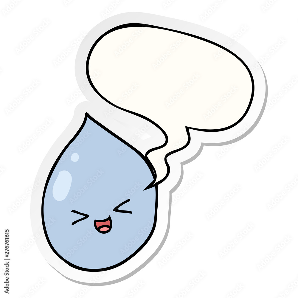 cartoon raindrop and speech bubble sticker cartoon raindrop and speech bubble sticker