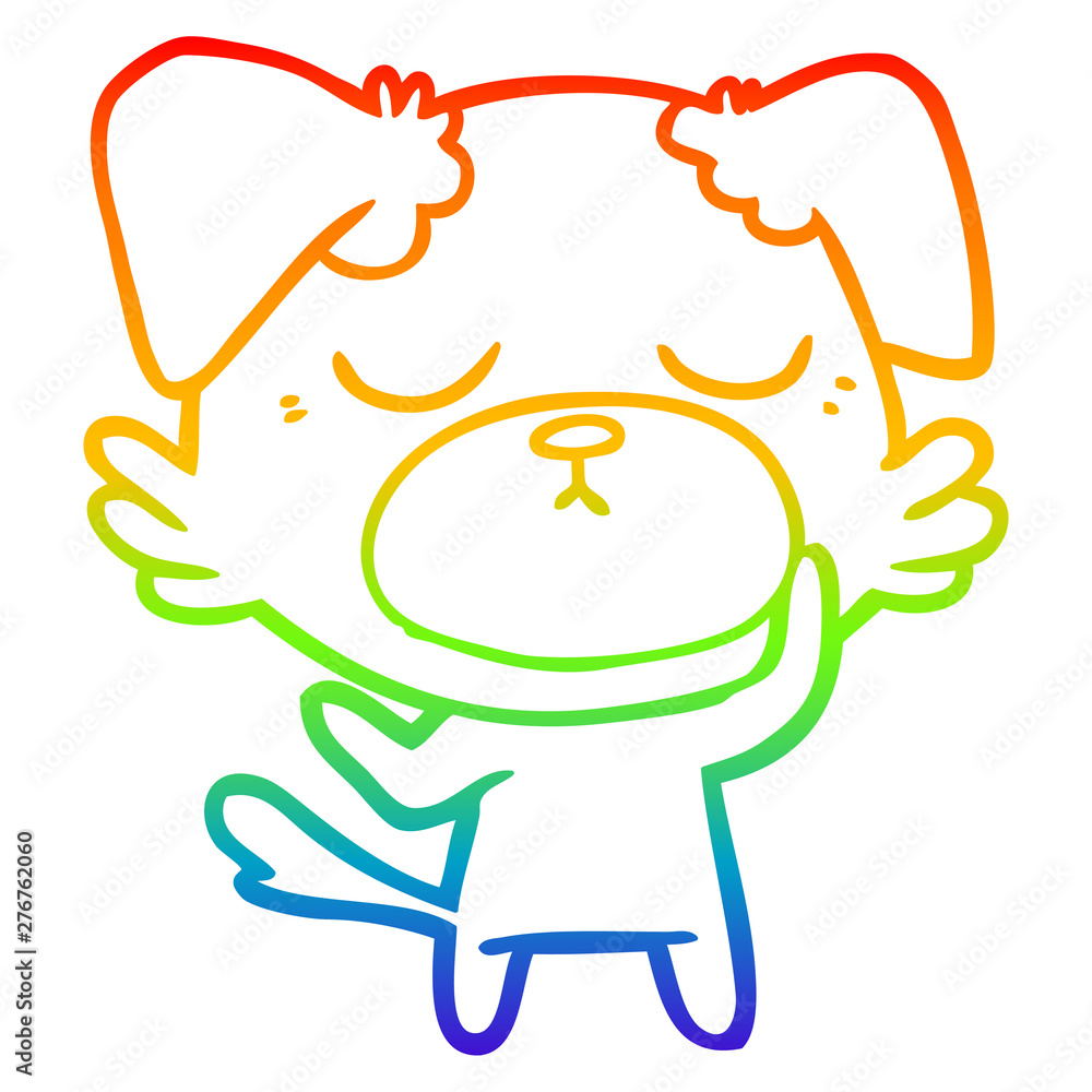 rainbow gradient line drawing cute cartoon dog rainbow gradient line drawing cute cartoon dog