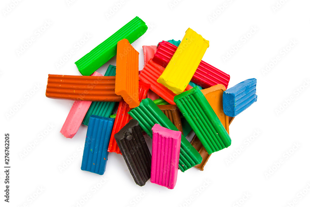 Multi-colored plasticine isolated on white Multi-colored plasticine isolated on white