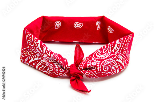 Red bandana isolated on white