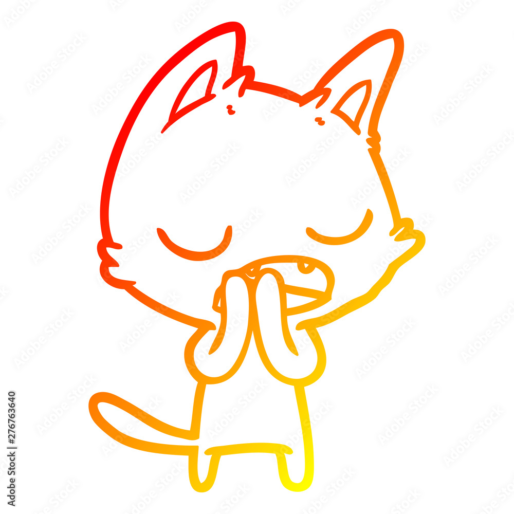 warm gradient line drawing talking cat cartoon warm gradient line drawing talking cat cartoon