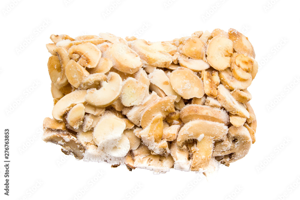 Frozen mushrooms isolated on white Frozen mushrooms isolated on white