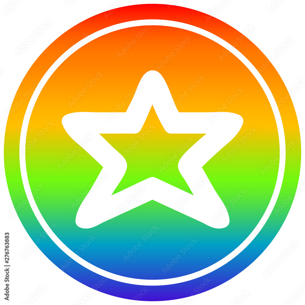 star shape circular in rainbow spectrum star shape circular in rainbow spectrum