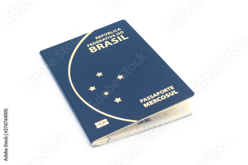 brazilian passport isolated on white background. 