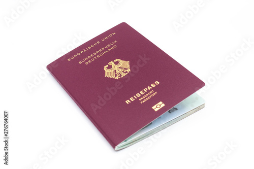 German passport isolated on white background.