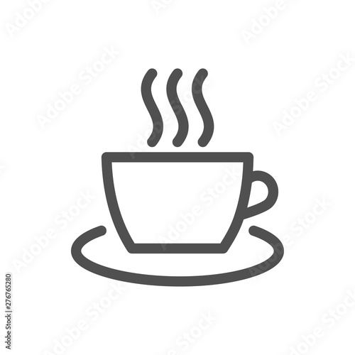 Cup of coffee icon  great design for any purposes. Cup of coffee for banner design. Food silhouette icon. Editable stroke. 48x48 Pixel Perfect