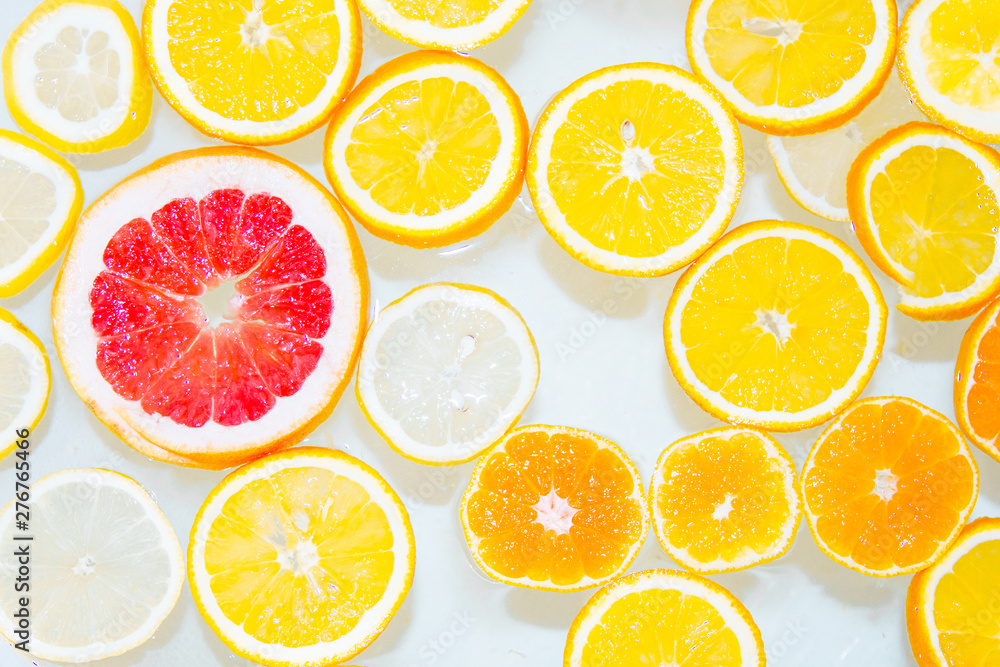 Citrus fruits isolated on white