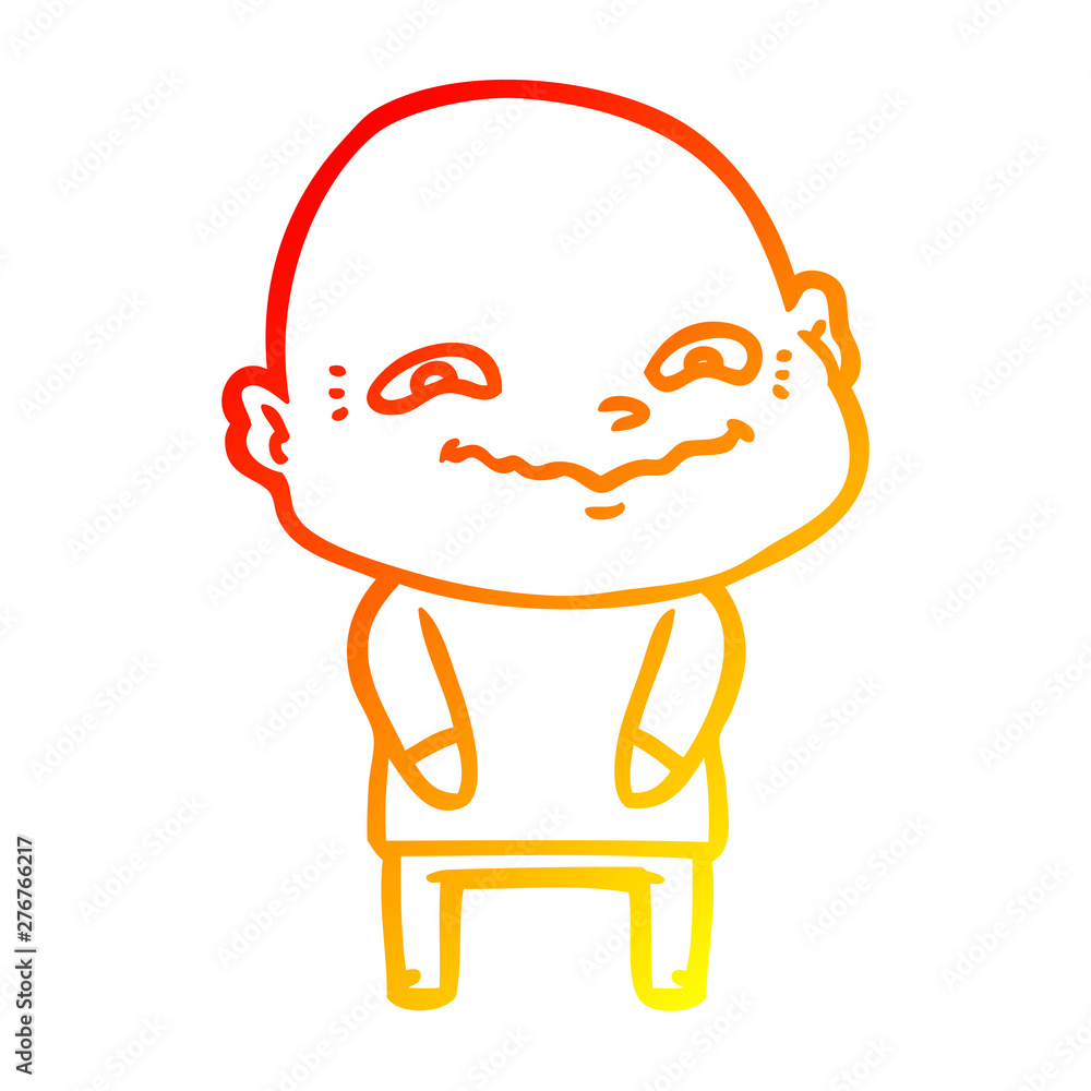 warm gradient line drawing cartoon creepy guy warm gradient line drawing cartoon creepy guy