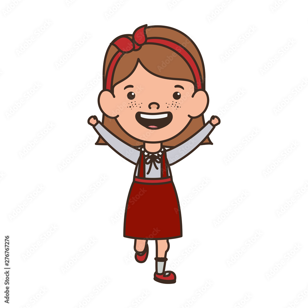 student girl standing smiling on white background student girl standing smiling on white background
