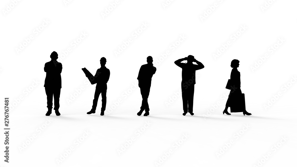 3d rendering of the silhouette of a person isolated in white background 3d rendering of the silhouette of a person isolated in white background