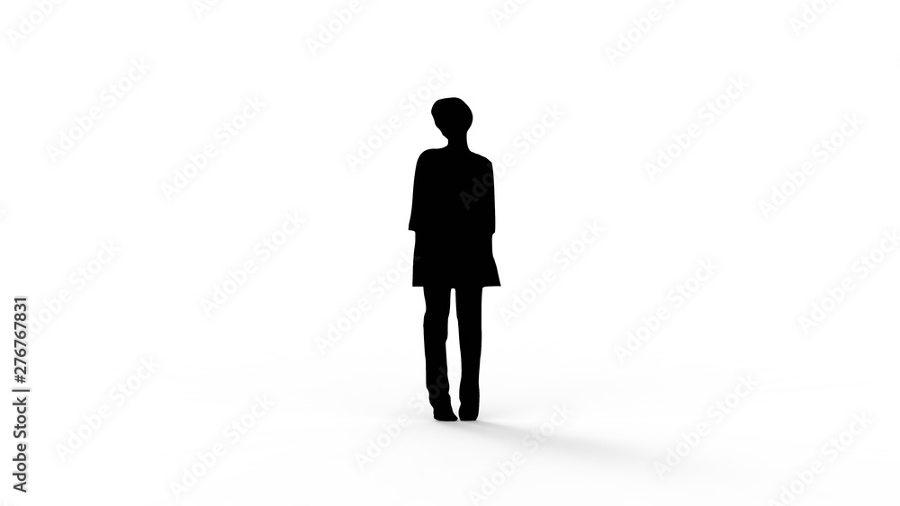 3d rendering of the silhouette of a person isolated in white background 3d rendering of the silhouette of a person isolated in white background