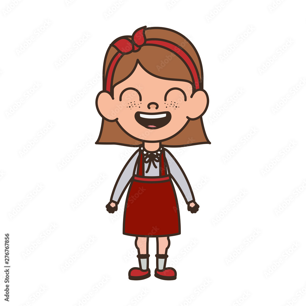 student girl standing smiling on white background student girl standing smiling on white background