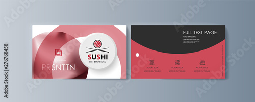 Set of brochures Sushi for marketing the promotion goods and services on market