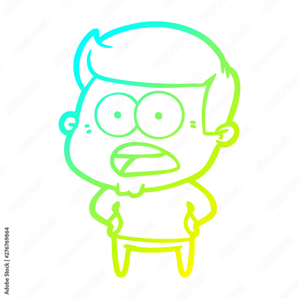 cold gradient line drawing cartoon shocked man cold gradient line drawing cartoon shocked man