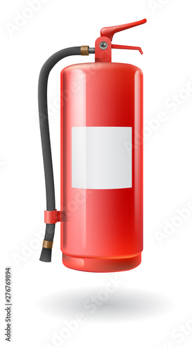 Vector realistic red fire extinguisher