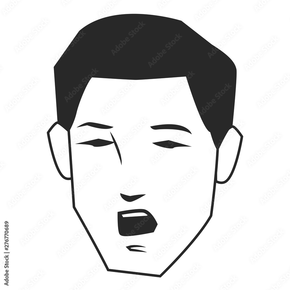 man face avatar cartoon character in black and white man face avatar cartoon character in black and white