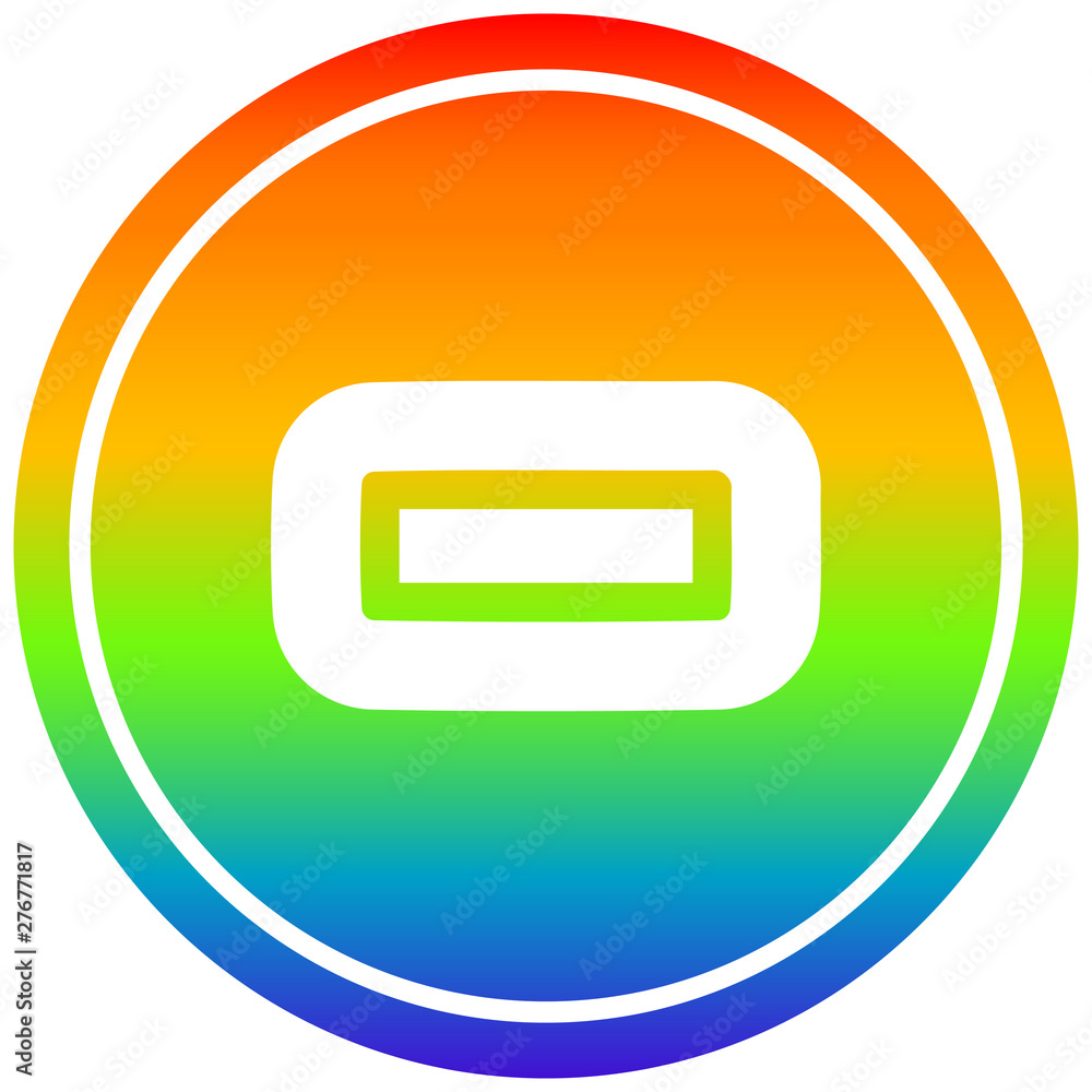 subtraction symbol circular in rainbow spectrum subtraction symbol circular in rainbow spectrum