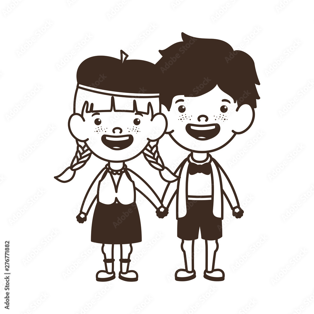 silhouette of couple of students standing on white background silhouette of couple of students standing on white background