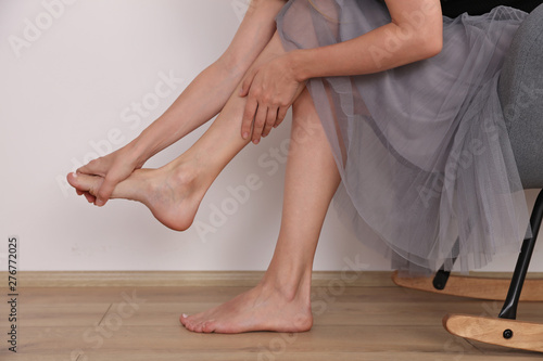 Tired legs massage, flat feet massage. Posture correction, Physical therapy.