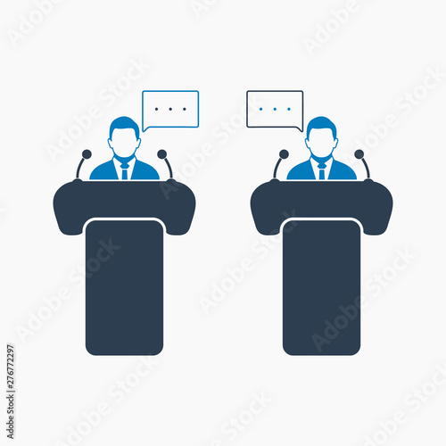 Debate icon. Flat style vector EPS.