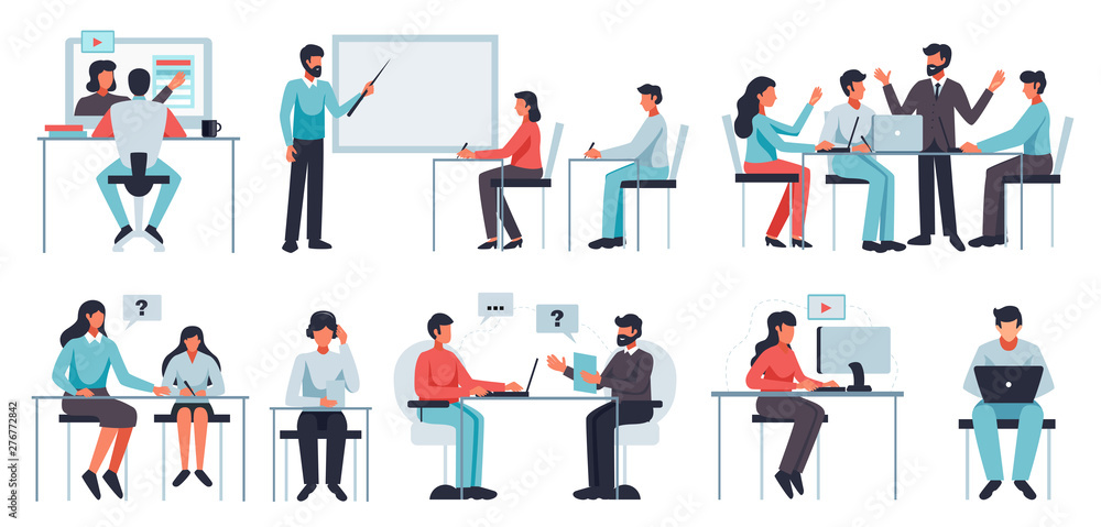 Naklejka premium Online Learning Set