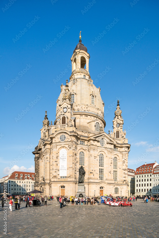 Dresden Frauenkirche at the Neumarkt square, Saxony, Germany