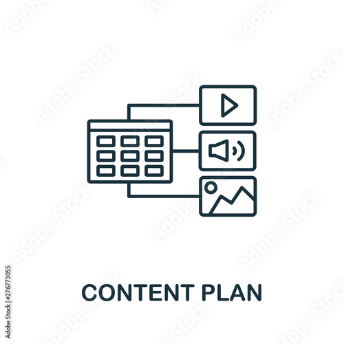 Content Plan outline icon. Thin line concept element from content icons collection. Creative Content Plan icon for mobile apps and web usage
