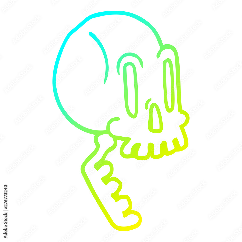 cold gradient line drawing cartoon skull cold gradient line drawing cartoon skull