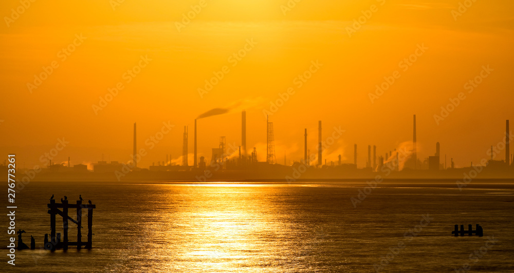 Sunrise at Stanlow Oil Refinery heralding an Industrial Dawn