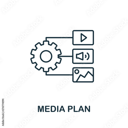 Media Plan outline icon. Thin line concept element from content icons collection. Creative Media Plan icon for mobile apps and web usage