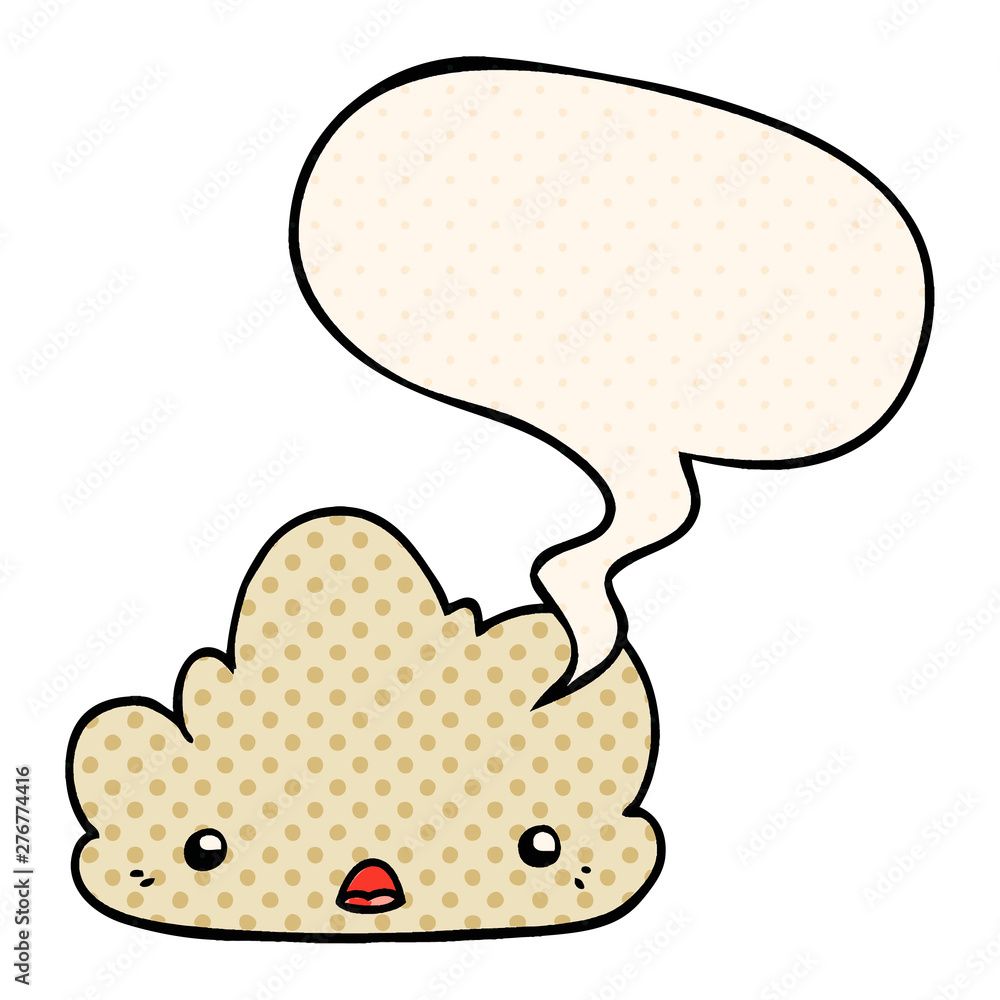 cute cartoon cloud and speech bubble in comic book style cute cartoon cloud and speech bubble in comic book style
